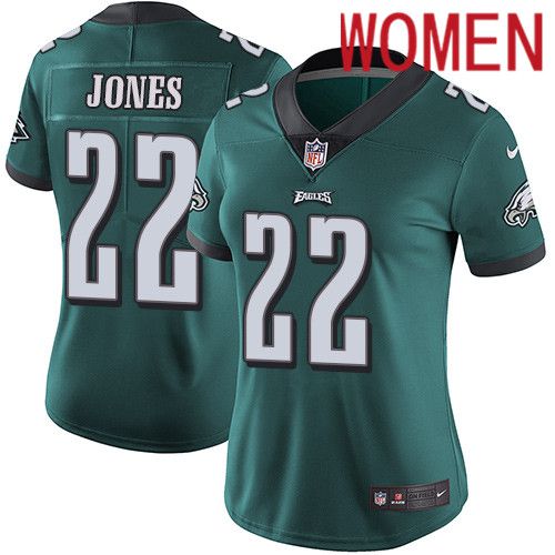 Women Philadelphia Eagles #22 Sidney Jones Nike Midnight Green Vapor Limited NFL Jersey->women nfl jersey->Women Jersey